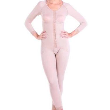 Imagem de Cinta Modeladora Pós Cirúrgica Longa c/ Mangas Model Forma, P, Nude