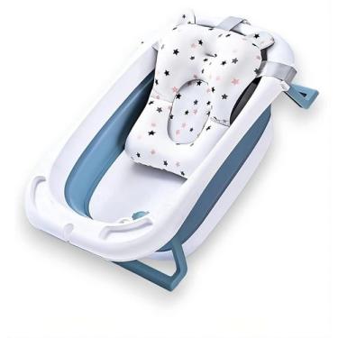 Imagem de Kit Banheira Infantil Vitoriana Com Almofada Banho Bebê E Termômetro D