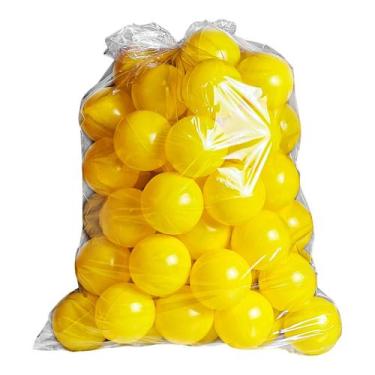 Imagem de 100 Bolinha De Piscina Amarela Cor Unica Infantil Não Amassam - RRL