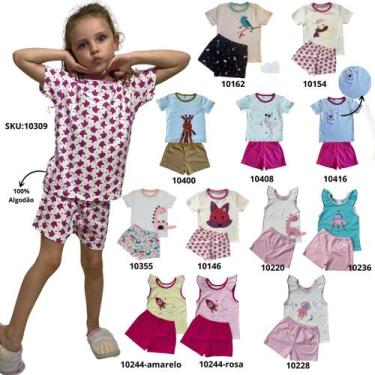 Imagem de 3 Pijamas Verão Menina 100% Algodão Premium 1 ao 10 anos - Minhoquéce,