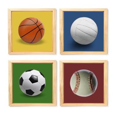 Imagem de Kit Quadro Decorativo Esporte Bola Futebol Volei Basquete - Creative C