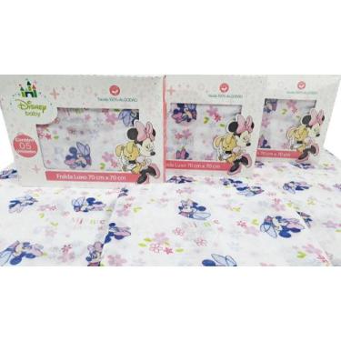 Imagem de Fralda De Pano Estampada Minnie Disney Com 10 Unidades - Dugu