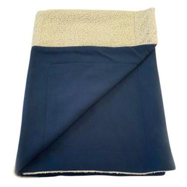 Imagem de Cobertor Sherpa de Bebê Luxo Azul Marinho - Tieloy