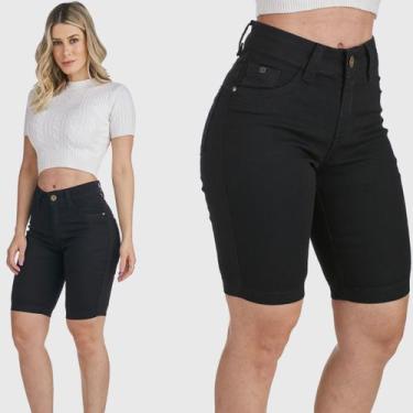Imagem de Bermuda Jeans HNO Jeans Ciclista com Elastano Preto, 36