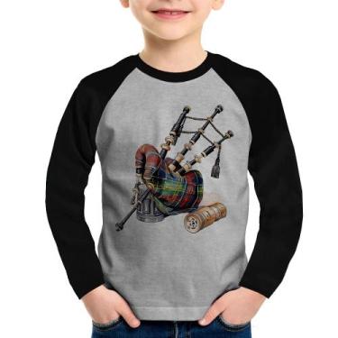 Imagem de Camiseta Raglan Infantil Gaita de Foles Manga Longa - Foca na Moda, Ci