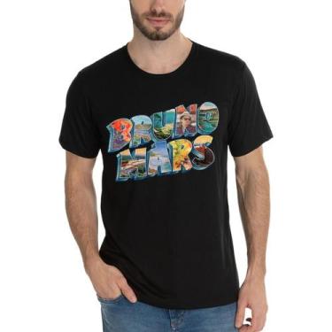 Imagem de Camiseta Bruno Mars Camisa Unissex Show Brasil - SEMPRENALUTA, Preto, 