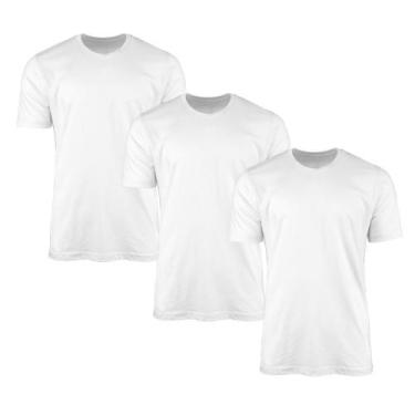 Imagem de Kit 3 Camisetas AMGK Masculina Lisa Básica 100% Algodão, M, Masculino,