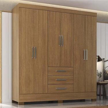 Imagem de Roupeiro Fortaleza 6 Portas 3 Gavetas Larg. 1.62m (GR6365) Cinamomo Ro