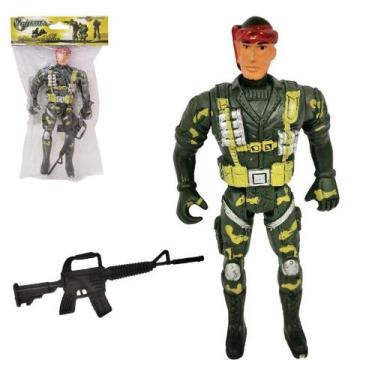 Imagem de Boneco soldado militar com arma mission combat - 20 COMERCIAL