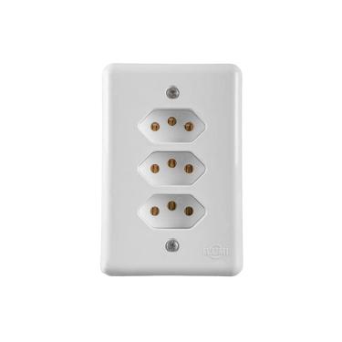 Imagem de Conjunto Monobloco Tripla 3 Tomadas 10A 250V Linha Stylus