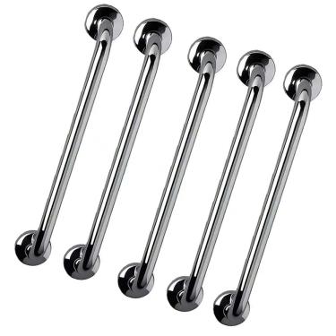 Imagem de Barra de Apoio 40cm Alça Inox Kit 5 Unidades Idoso Gestante Cadeirante Banheiro Box Suporte Acessibilidade Corrimao Casa Segurança