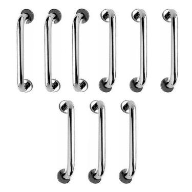 Imagem de Barra de Apoio Aço Inox 40cm Kit 9 Unidades Deficiente Cadeirante Idos