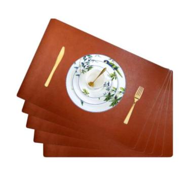 Imagem de Jogo Americano Sousplat Retangular 40 pçs Limpa Facil couro - GENERTOY