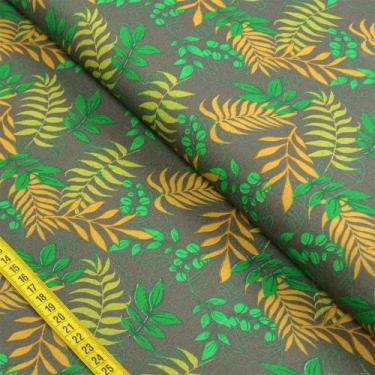 Imagem de Tecido Estampado para Patchwork - Branch: Ramos Fundo Grafite (0,50x1,