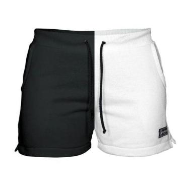 Imagem de Short Moletom Feminino Com 2 Bolsos Fenda Lateral Básico Casual Treino