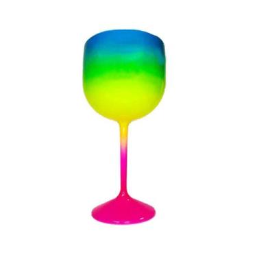 Imagem de Taça Gin Fluor com 550ml Degradê Pink, Verde e Azul - Rizzo - Mar Plás