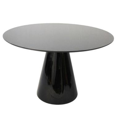 Imagem de Mesa De Jantar Cone Redonda 120 Cm Laqueada Cores Preto