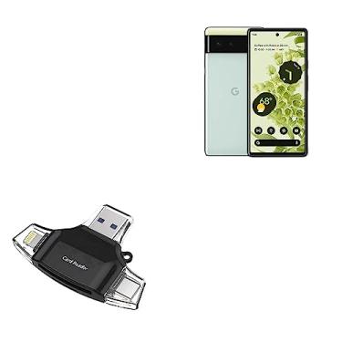Imagem de Aparelho inteligente para Google Pixel 6 (Smart Gadget da BoxWave) – Leitor de cartão SD AllReader, leitor de cartão microSD SD USB compacto para Google Pixel 6 – Preto