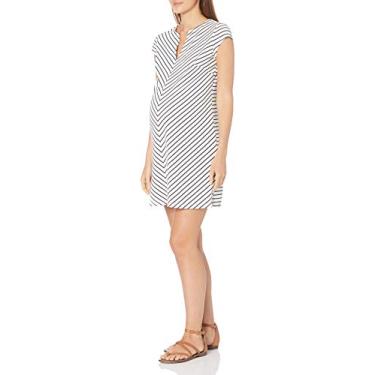 Imagem de Maternal America Vestido feminino de manga curta para gestantes, Listrado., PP
