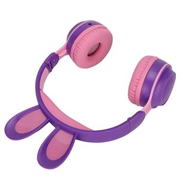 Imagem de Fones de Ouvido Sem Fio Com Orelha de Coelho 5.0 LED Luz Colorida para Crianças Aprendendo On-line (Roxo)