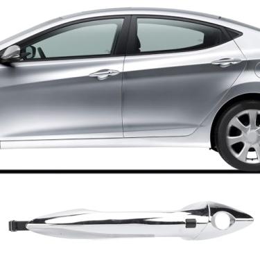 Imagem de Maçaneta Porta Externa, Maçaneta Porta Cromada do Lado Dianteiro Esquerdo do Motorista Com Fechadura, Substituição para Elantra 2011-2016, Substitui 82651 3X200