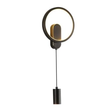 Imagem de REBNGXIE Arandelas de parede LED modernas, lâmpada de parede de latão de 2 luzes, luminária preta para montagem na parede interna, luminárias para quarto, sala de estar, quarto