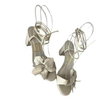 Imagem de Sandalia Uza Com flor Off Dourada-Feminino