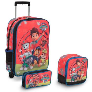 Imagem de Kit Mochila De Rodinhas Patrulha Canina Menino Reforçada - Plike