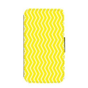 Imagem de Rikki Knight Capa carteira flip com listras amarelas em zigue-zague com aba magnética para Samsung Galaxy S3