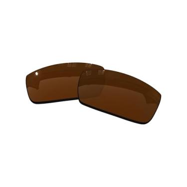 Imagem de OOWLIT Lentes de substituição compatíveis com óculos de sol Oakley Gascan Brown não polarizadas
