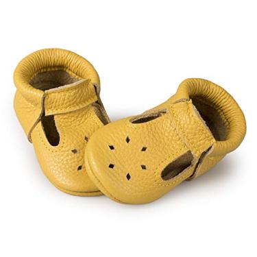 Imagem de Littlebeemocs – Mocassins para bebês (couro italiano) sapato macio para meninos e meninas | bebês, crianças, Amarelo, 5 Infant