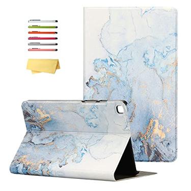 Imagem de UUcovers Capa para Samsung Galaxy Tab A7 Lite 22.1 cm modelo 2021 (SM-T220/T225/T227) Capa fina e leve com suporte de visualização em vários ângulos à prova de choque, capa traseira rígida de couro