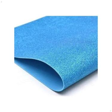 Imagem de Eva Com Glitter 40cmX60cm 2mm PCT C/5 - MAke+ - Make +, Azul Celeste