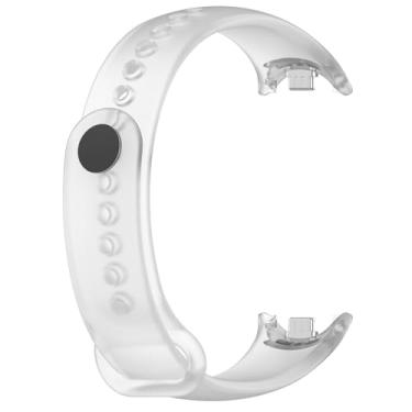 Imagem de HEPUP Pulseira de borracha para mi band 8 cinta nfc acessórios esporte relógio inteligente pulseira correa xiaomi miband 8 cinta pulseiras(Transparent)