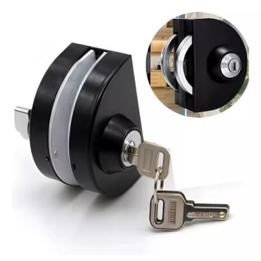 Imagem de Fechadura Inox Pressão 98-1 Preta Vidro/alvenaria Redonda Meia lua