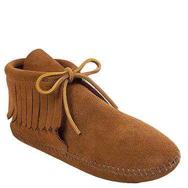 Imagem de Minnetonka Bota feminina clássica com franjas, Sola macia marrom, 6.5