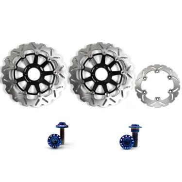 Imagem de Discos de freio dianteiros e traseiros flutuantes com parafusos de montagem para Honda CBR1100XX 1999-2007, X1100 ELEVEN 2000-2003, peças de acessórios de reposição de motocicleta