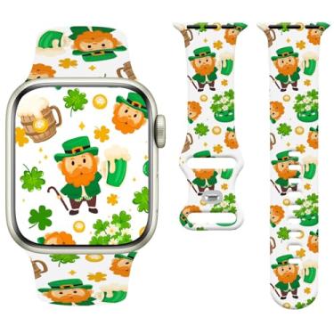 Imagem de Watbro Pulseira de relógio de férias compatível com Apple Watch de 38 mm, 40 mm, 41 mm, 42 mm, 44 mm, 45 mm e 49 mm, feminina e masculina, design de pulseira esportiva fofa de silicone macio para