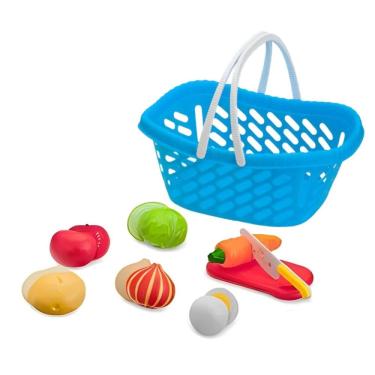 Imagem de Kit Cozinha Infantil Comidinhas De Brinquedo Cestinha De Legumes Com 15 Peças