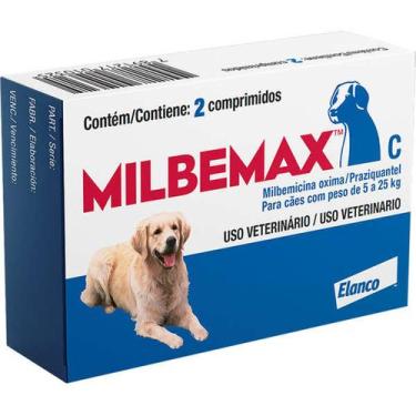 Imagem de Milbemax C para Cães de 5 a 25 Kg Elanco Vermífugo - 2 Comprimidos
