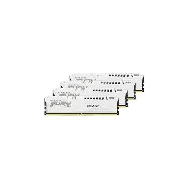 Imagem de Memória RAM Kingston Fury Beast, 64GB (4X16GB), 5600MHz, DDR5, CL40,para Intel XMP, Branco - KF556C40BWK4-64