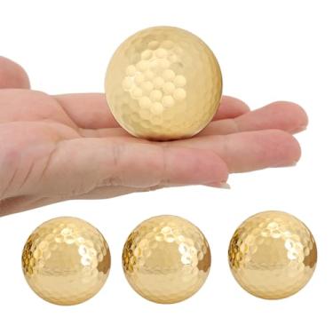 Imagem de Bola de Golfe de Revestimento Dourado, Leve e Resistente, Com 392 Orifícios para Alto Desempenho, Acessório de Golfe Maravilhoso, Portátil e Alta Visibilidade