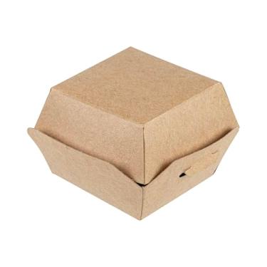 Imagem de Restaurantware Mini caixas de hambúrguer de 6 x 6 x 5 cm, 100 recipientes de alimentos em concha – caixas descartáveis de papel kraft com tampa articulada para aperitivos ou sobremesas, sliders ou