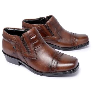 Imagem de Bota Masculina Country Couro Estilo Cano Curto Cor Café - Ferrile, Caf