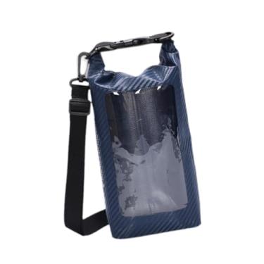 Imagem de Bolsa de telefone à prova d'água bolsa seca bolsa de saco leve de saco de saco superior à prova d'água para viajar de viagem Pesca praia Trekking, Azul Escuro