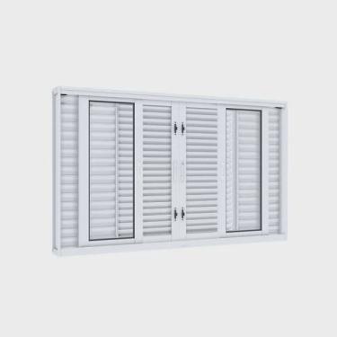 Imagem de Janela Veneziana de Correr Central Flex 4 Folhas Móveis e 2 Fixas Lucasa Facilità 100x150cm