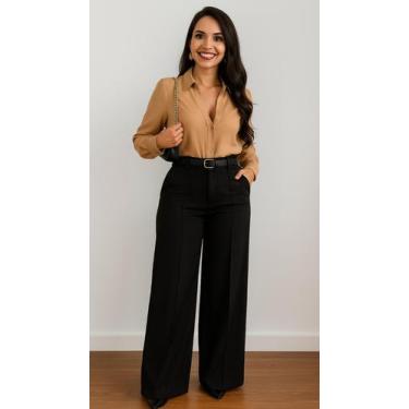 Imagem de Camisa Feminina Social Elegante Manga Longa com botoes - Bella Top Mod