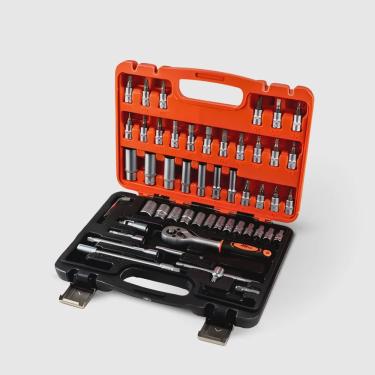 Imagem de Kit Jogo Chave Catraca Reversível Soquetes Maleta C/53 Peça