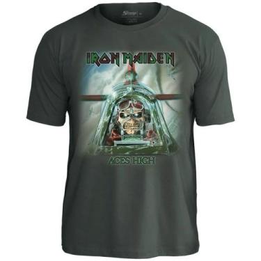 Imagem de Camiseta Iron Maiden Stamp Unissex 100 Algodão Oficial  Rock Banda Hea