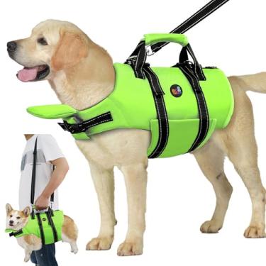 Imagem de Dogcheer Colete salva-vidas para cães com zíper nas costas, colete de natação para filhotes de cachorro de alta flutuabilidade, colete salva-vidas para cães de barco, colete de natação flutuante